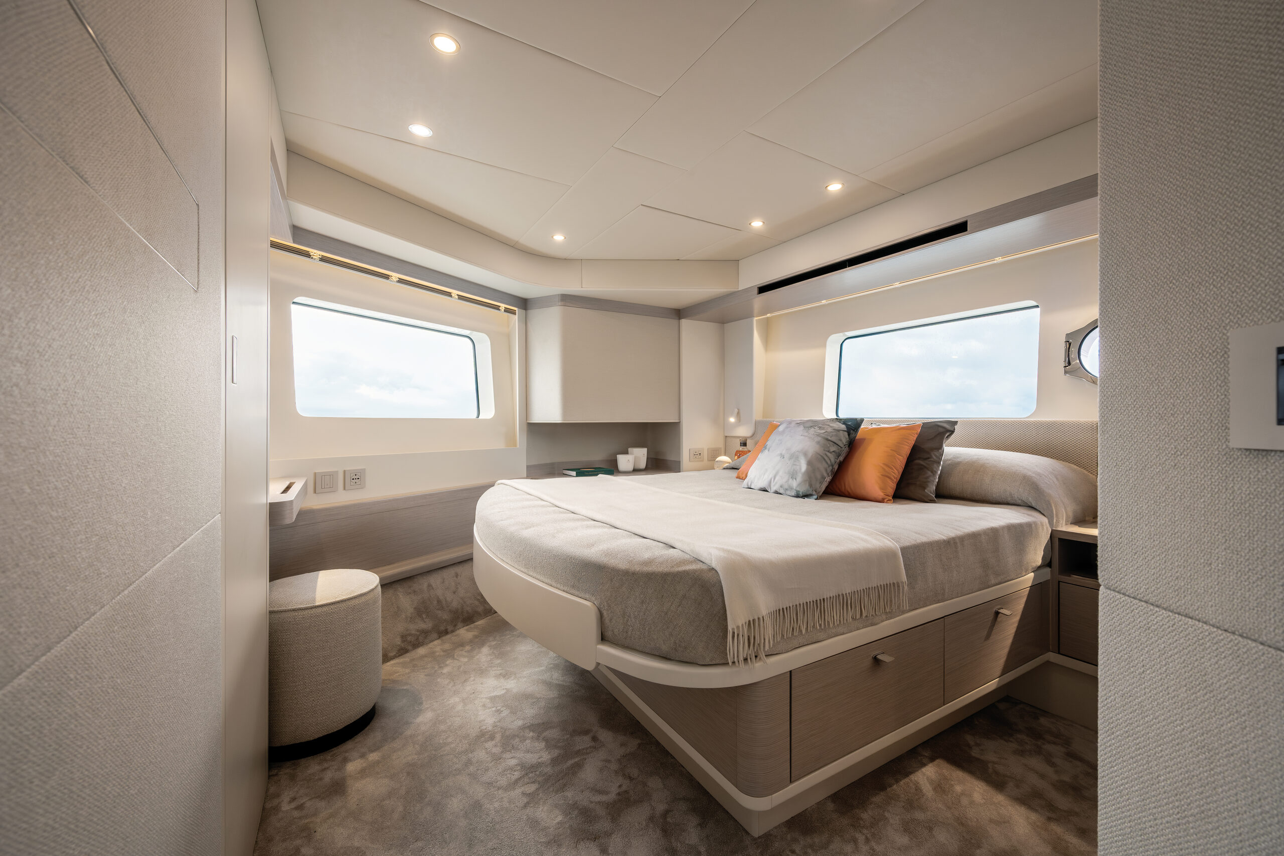 The master suite at the bow