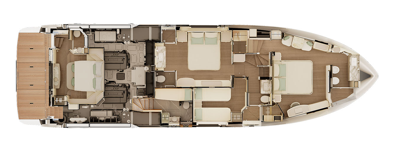 Navetta 66 lower deck plan