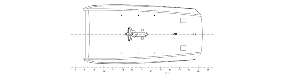 Hard top general arrangement drawing of the Amer 42 Explorer
