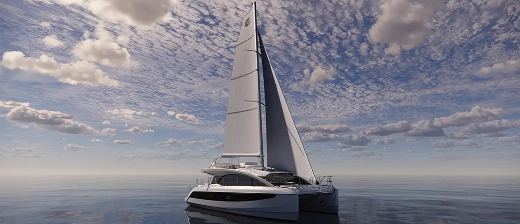 The 45 Sail sailing, seen from ahead