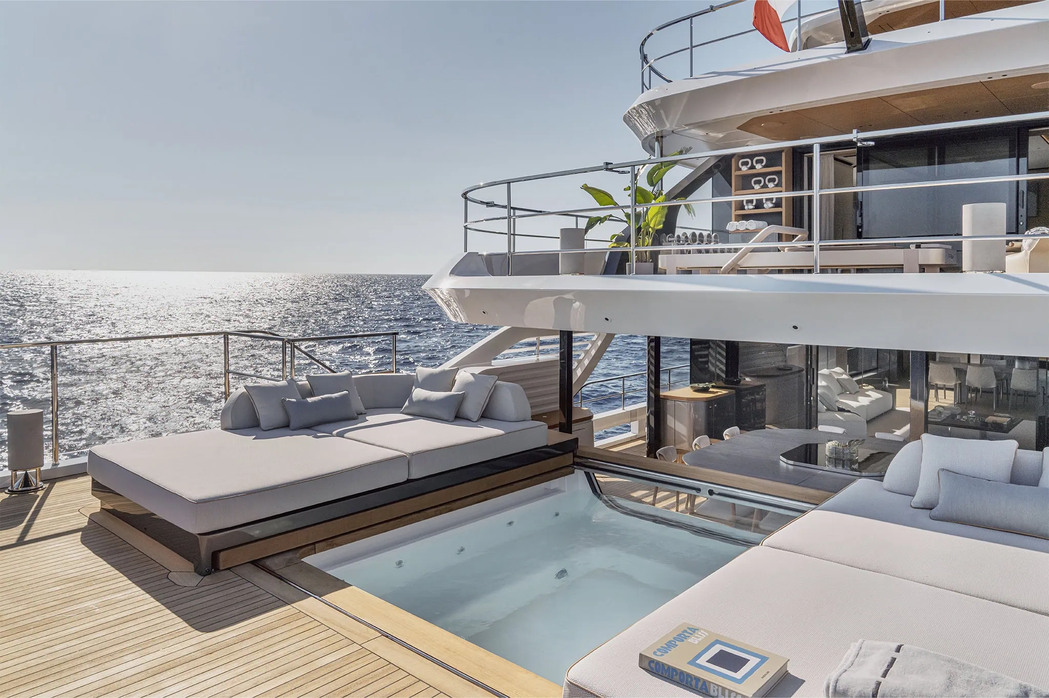 The pool area