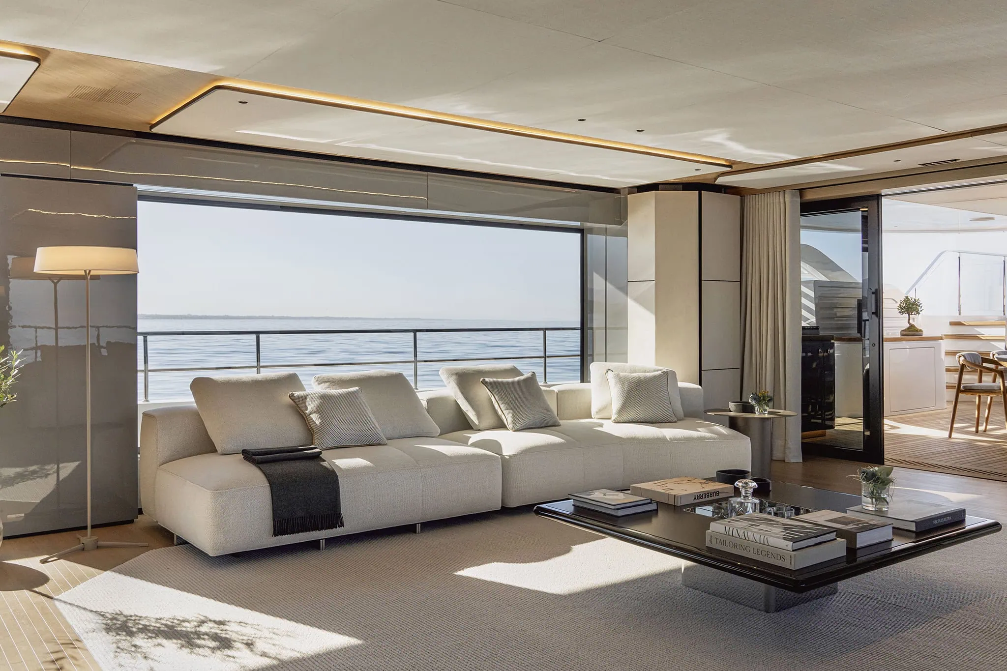The main salon, looking aft