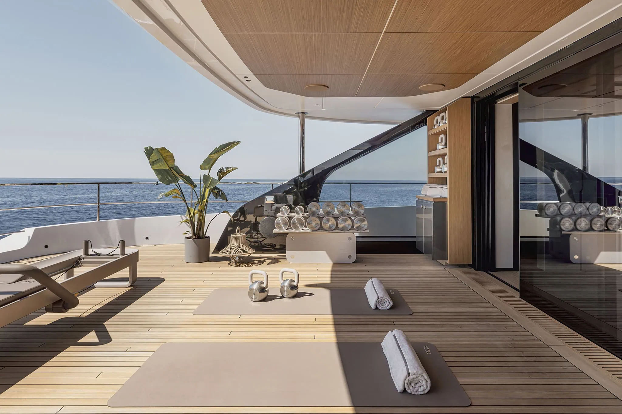 The upper-deck gym