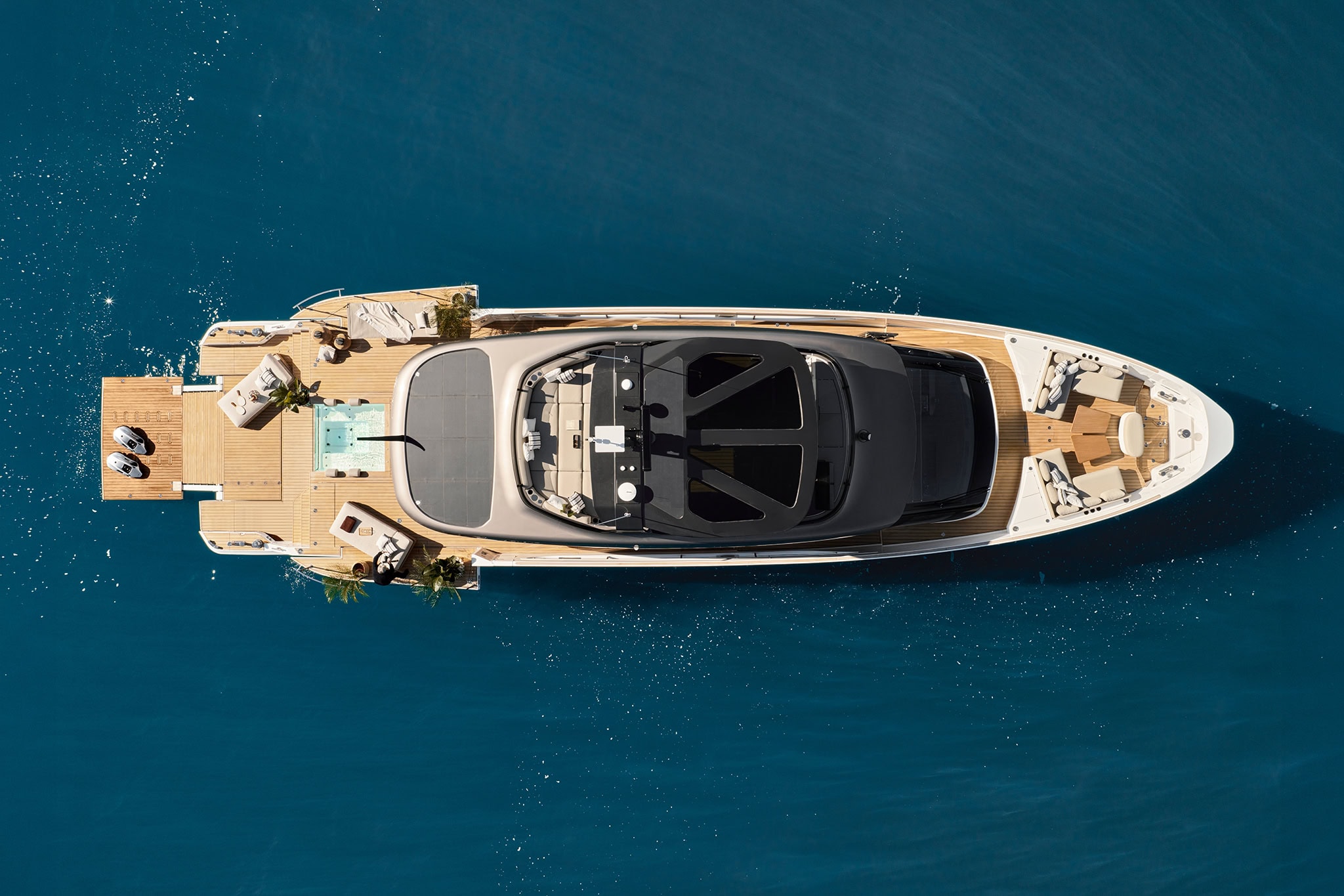 Overhead view of the Seadeck 9 showing the terraces and pool