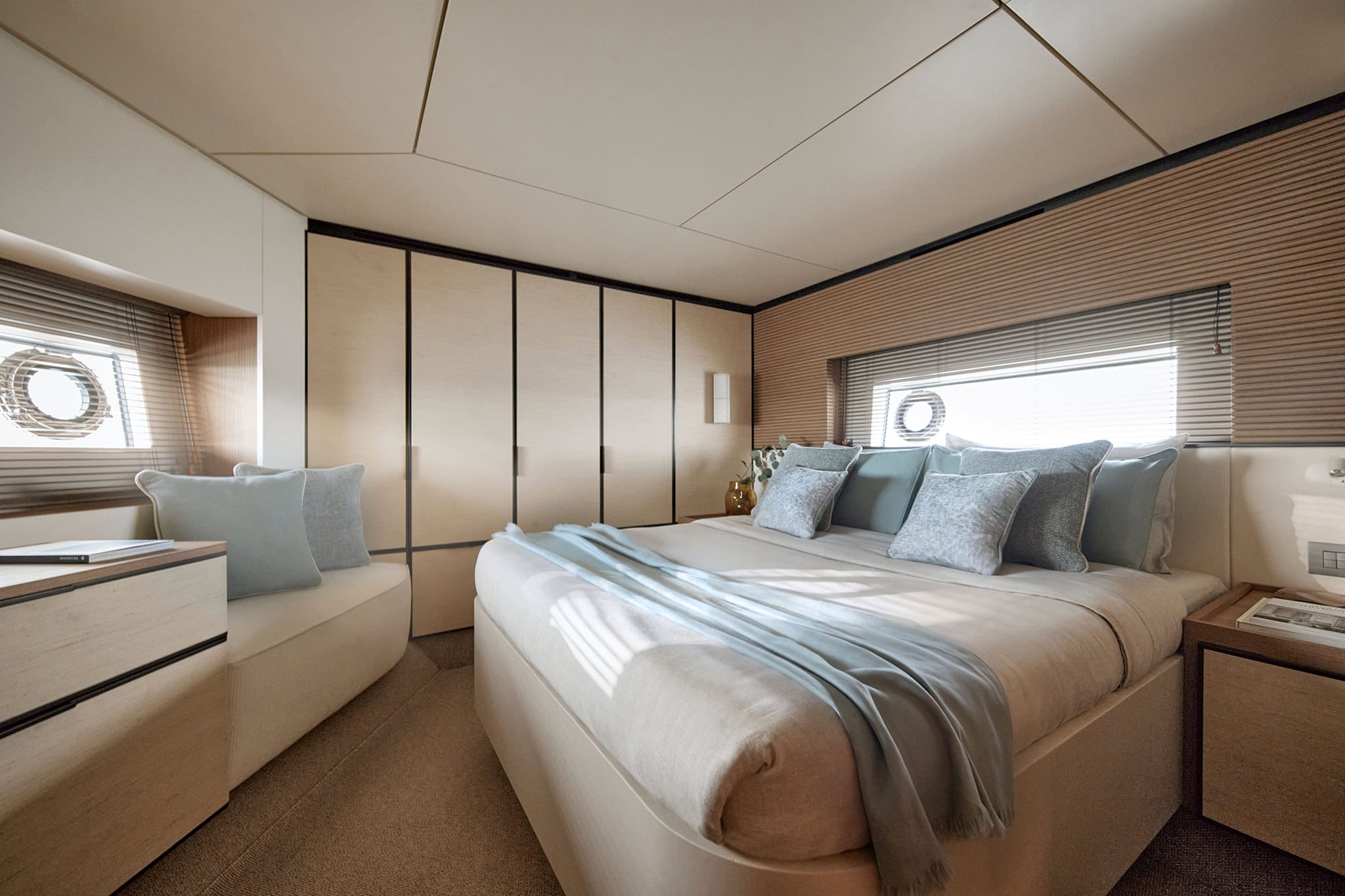 VIP cabin with double bed and portlights