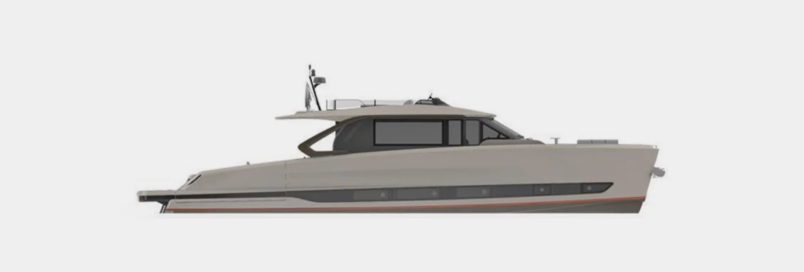 Side profile drawing of the Astor 68.
