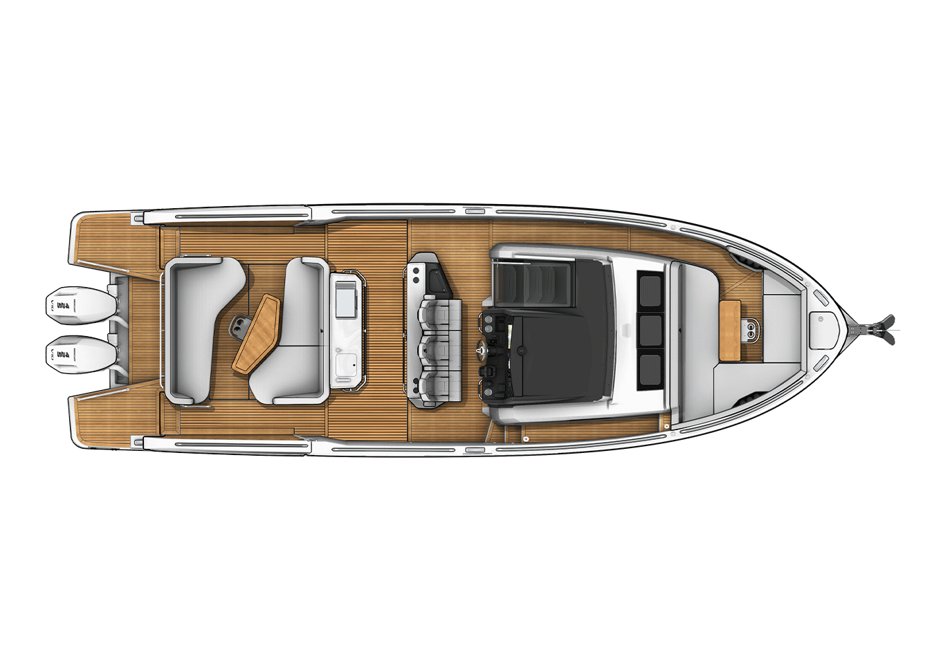 Main deck layout drawing of the Gran Turismo 40 Open
