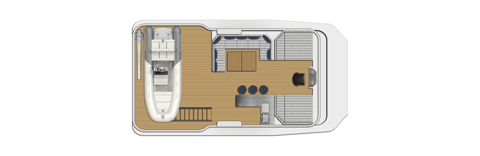 Flybridge layout drawing of the Bering BC60