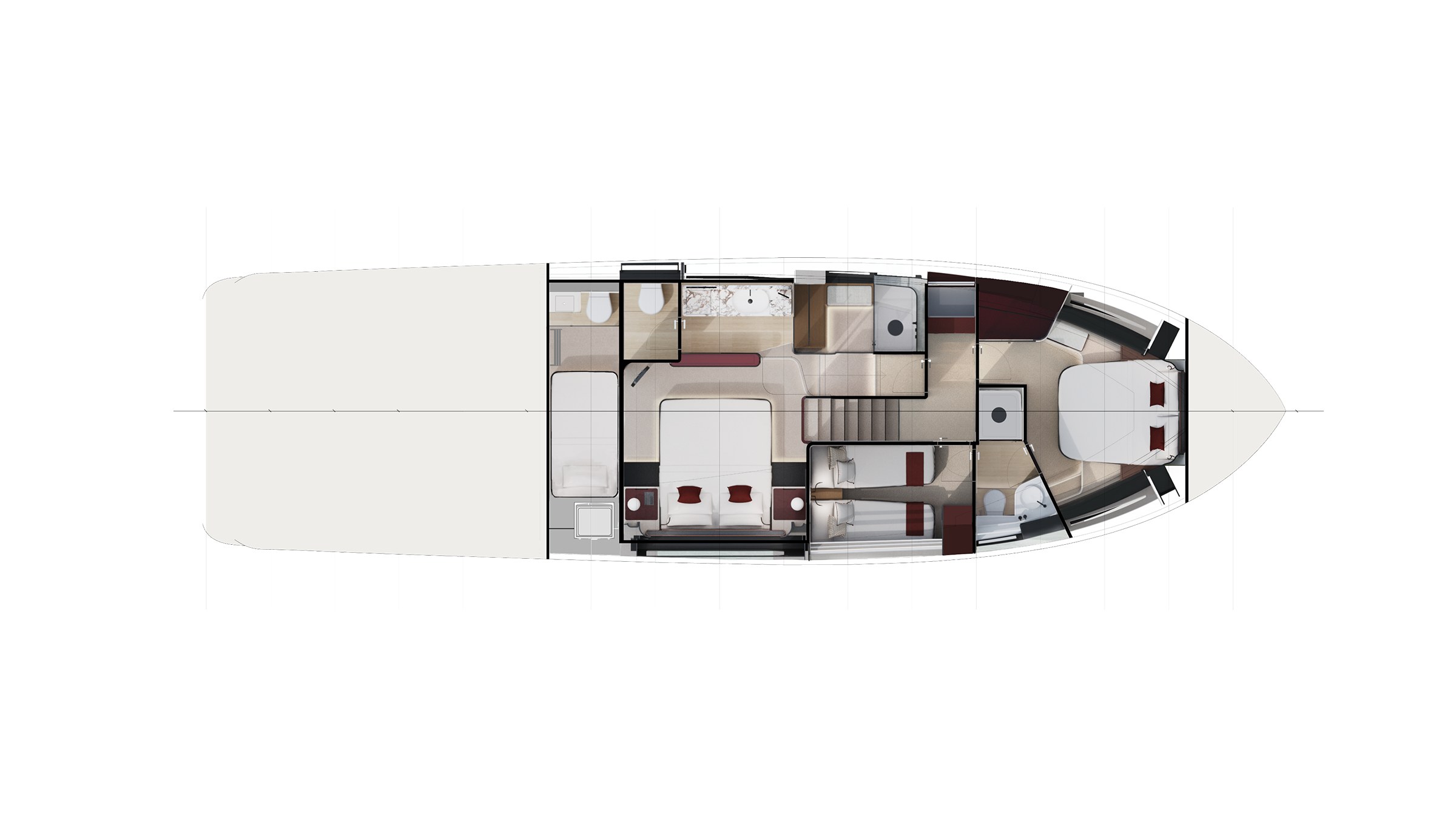 Lower deck layout drawing of the FIM 580 Contessa