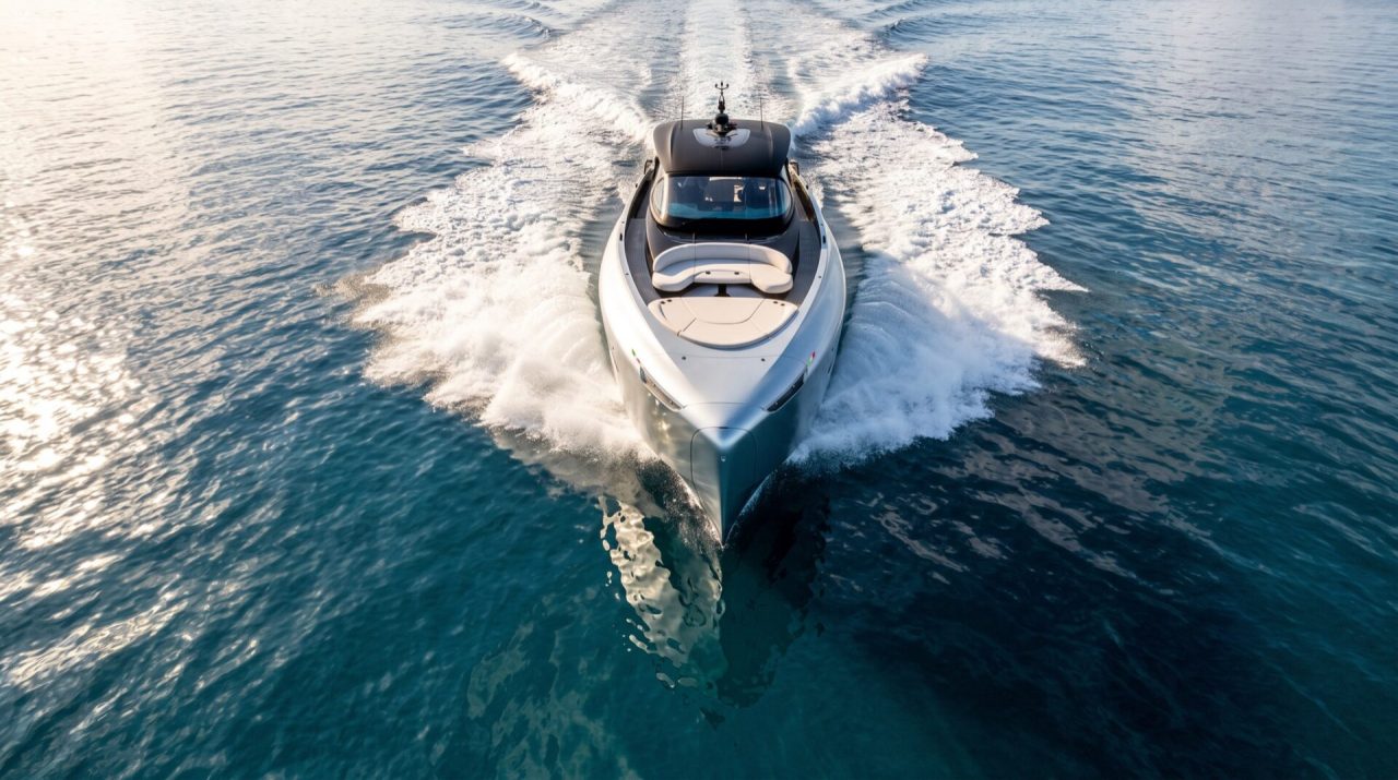 The 70 head-on at speed, seen from above