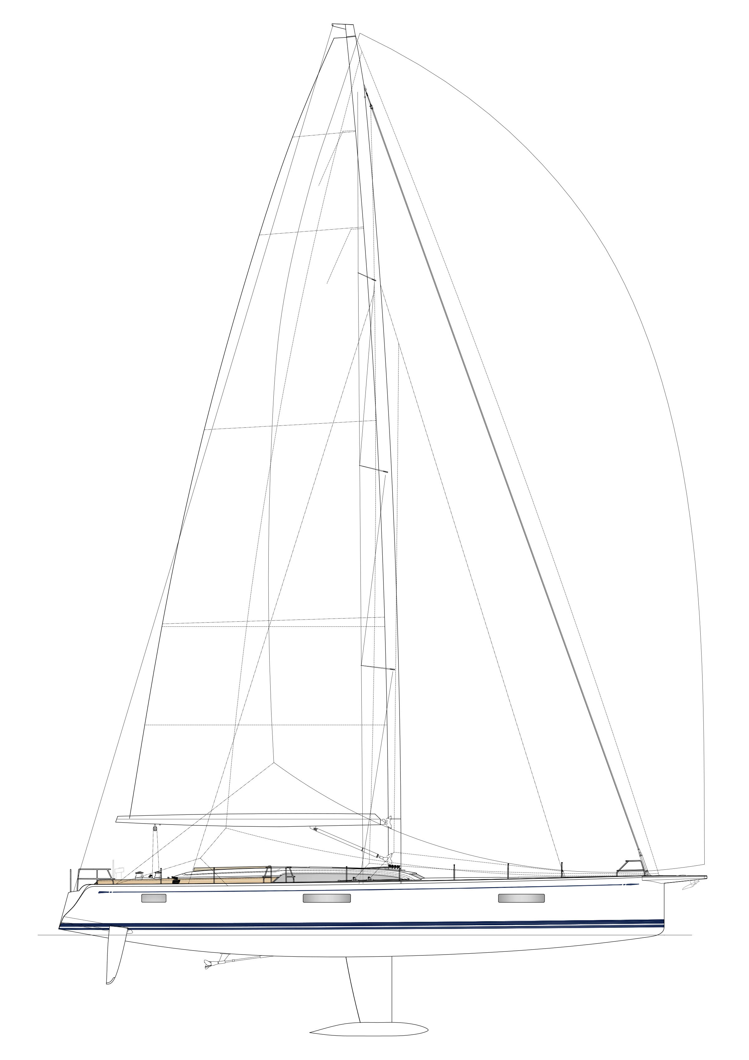 Nautor's conceptual sail plan for the Swan 80