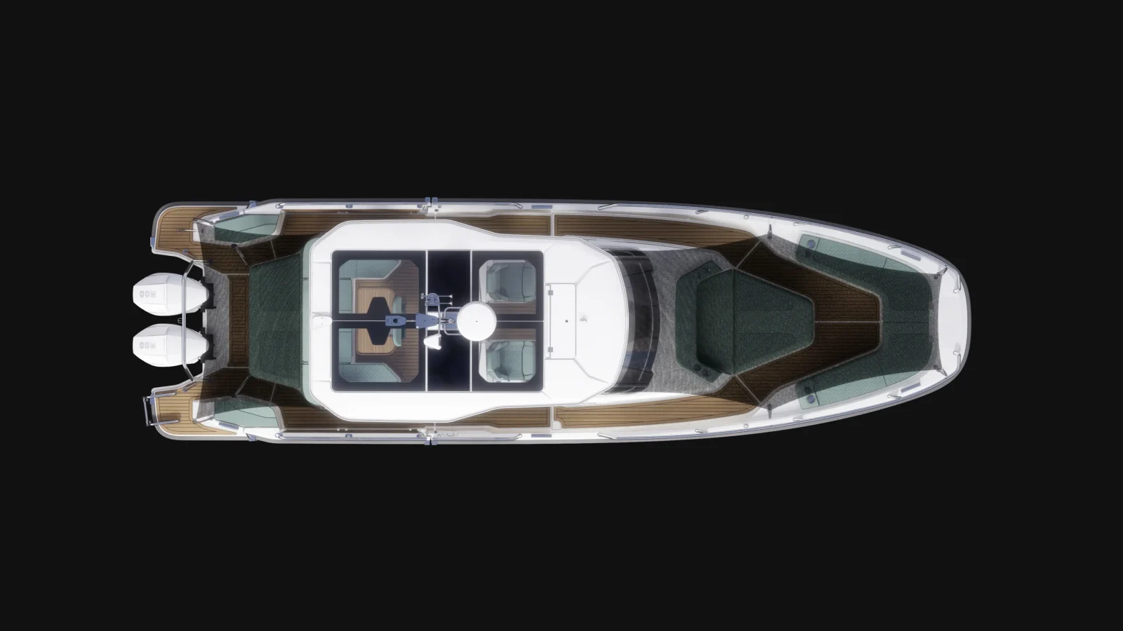 Nimbus's top view of the 35 with the sunshade up
