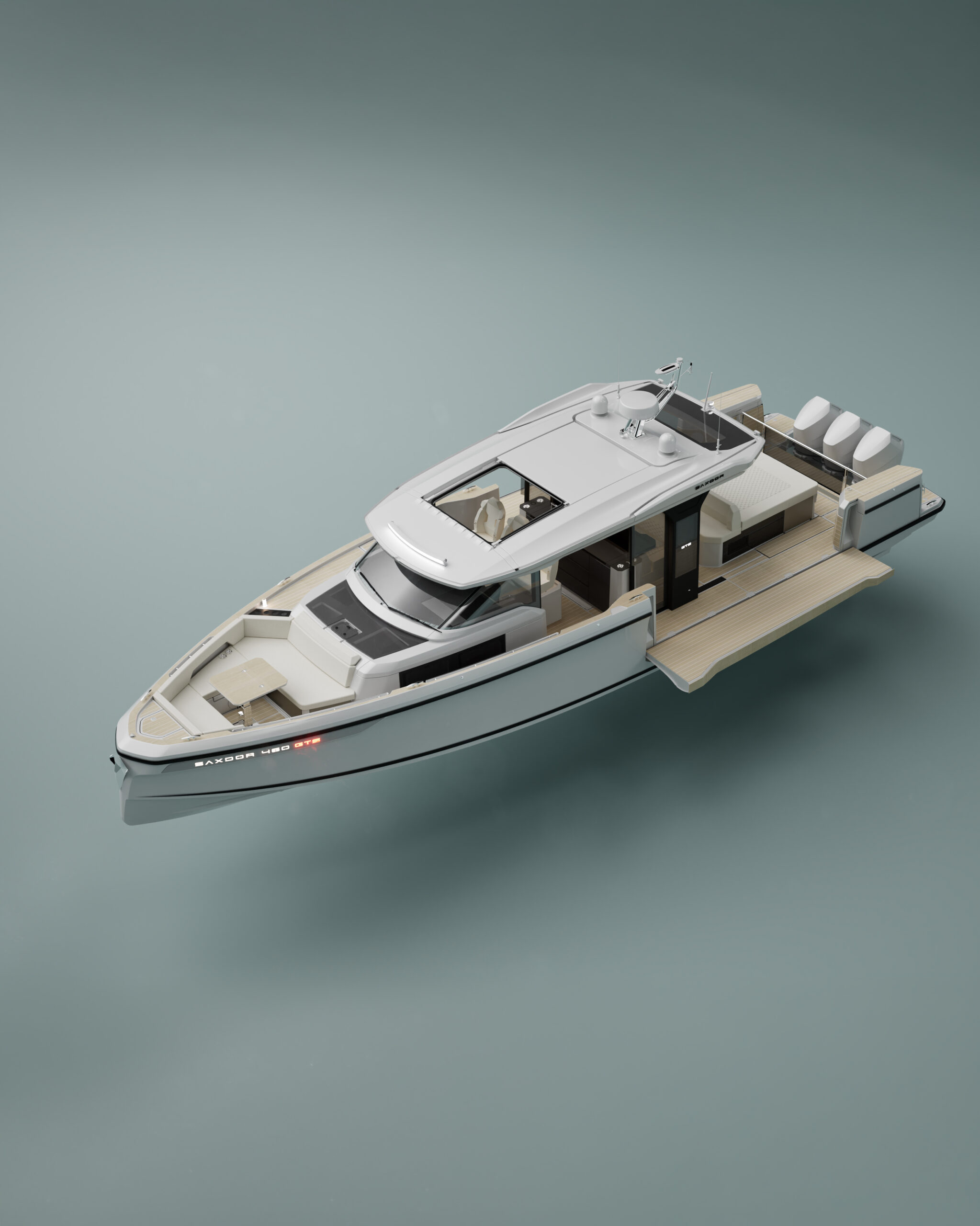 A studio render of the 460 GTS from the bow quarter on a plain background