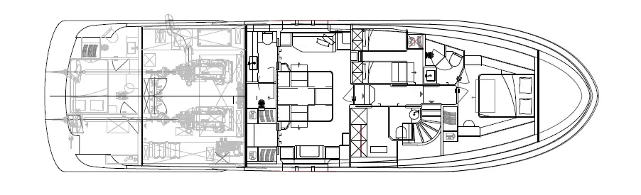 Steeler's lower deck plan for the Ocean Explorer 67