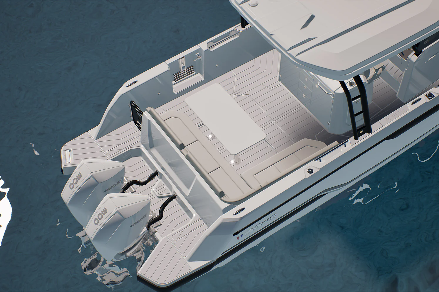 The Lounge aft cockpit layout, seen from above